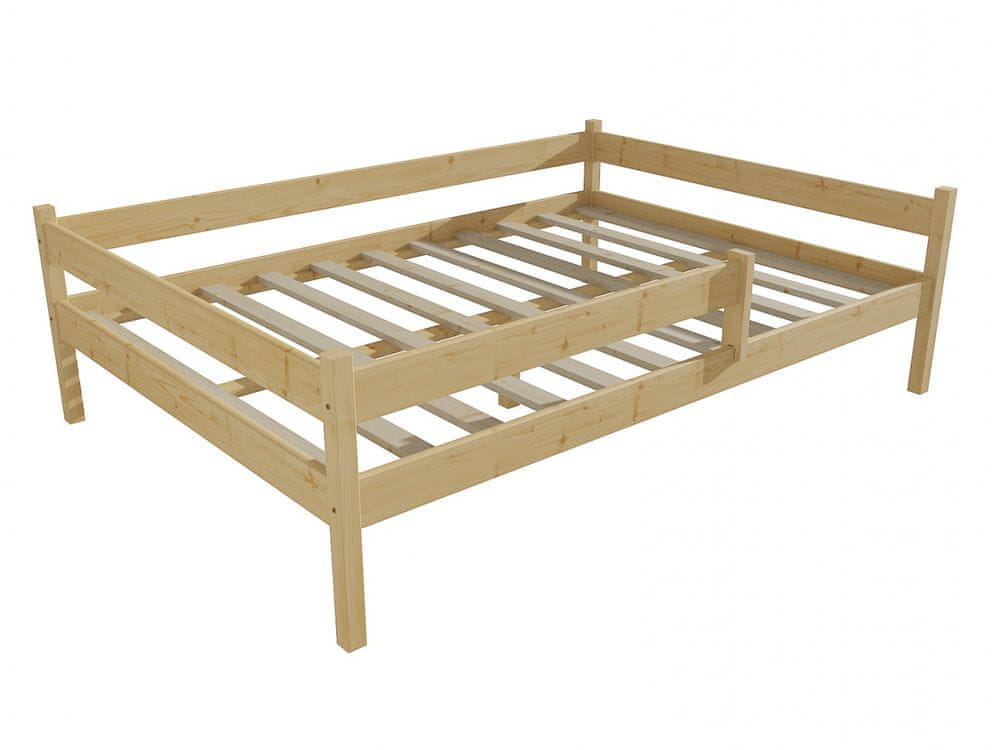 eoshop Detská posteľ DP 027 XL so zábranou (Rozmer: 160 x 200 cm, Farba dreva: bezfarebný lak)